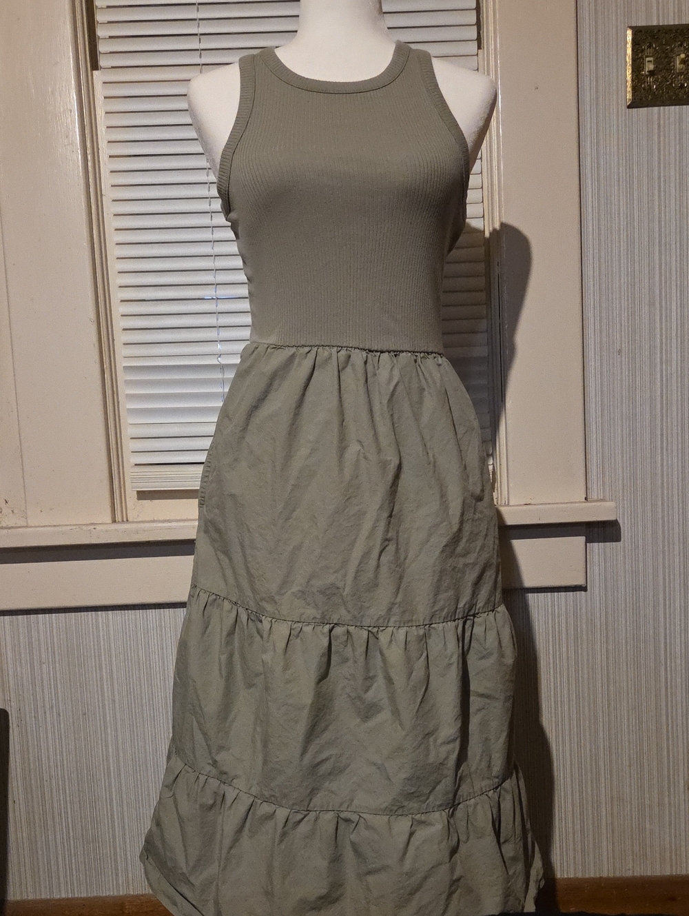 Maxi Boho Green Extra Small Dress With Pockets